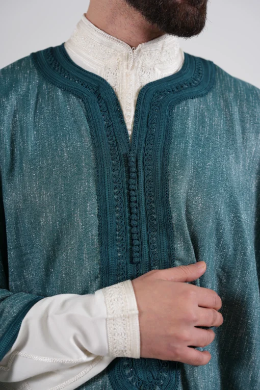 Blue petrol gandoura handmade