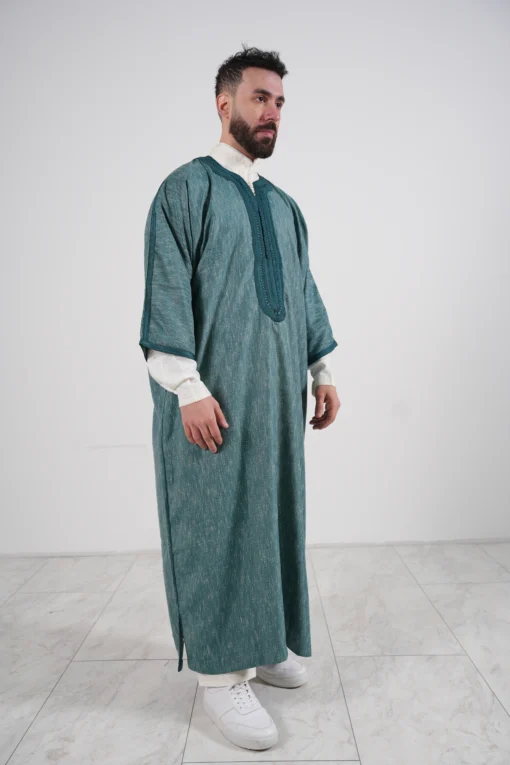 Blue petrol gandoura handmade - Image 2