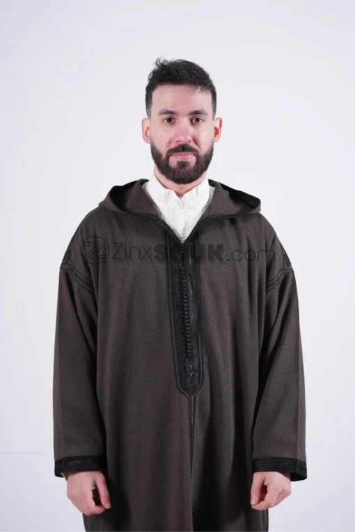 Djellaba brown & black handmade