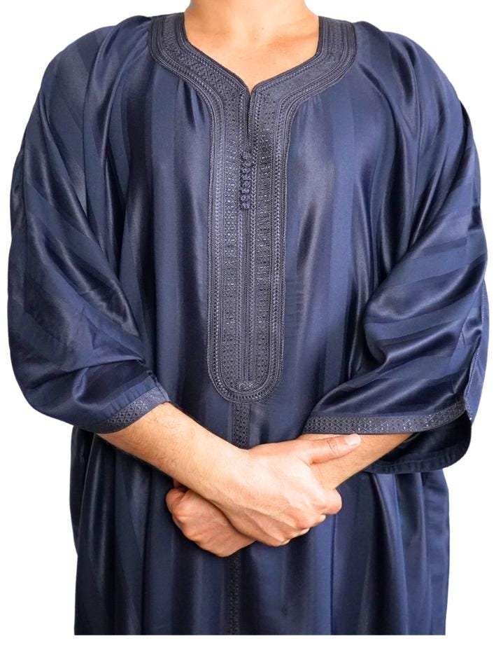 Moroccan Gandoura, Jubbah Djellaba Kaftan Eid Ramadan Kandura Kamees Men Moroccan Style