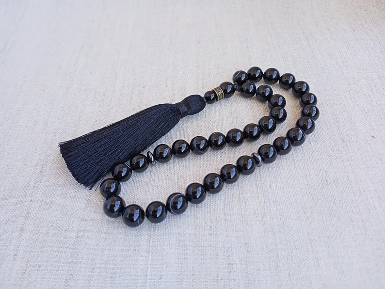 Black tasbih 33 Prayer beads islam Tasbeeh beads Worry beads