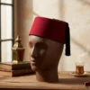 Classic Red Fez Hat - Traditional Moroccan/Ottoman Cap, Handcrafted Vintage Style Men's Wear.