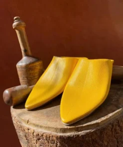 Authentic moroccan men’s balgha - handmade yellow leather slippers
