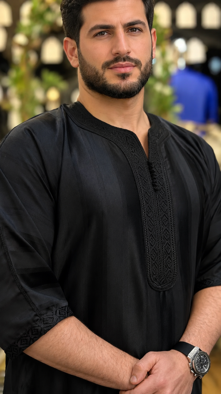 Moroccan Gandoura, Jubbah Djellaba Kaftan Eid Ramadan Kandura Kamees Men Moroccan Style