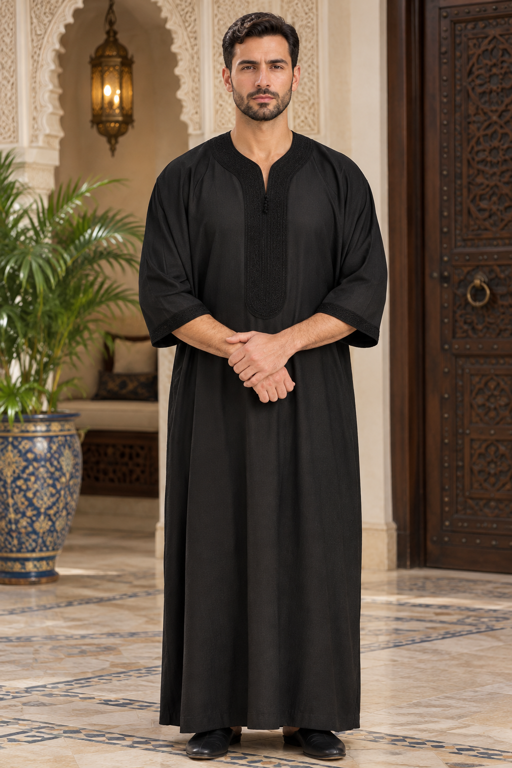 Moroccan Gandoura, Jubbah Djellaba Kaftan Eid Ramadan Kandura Kamees Men Moroccan Style