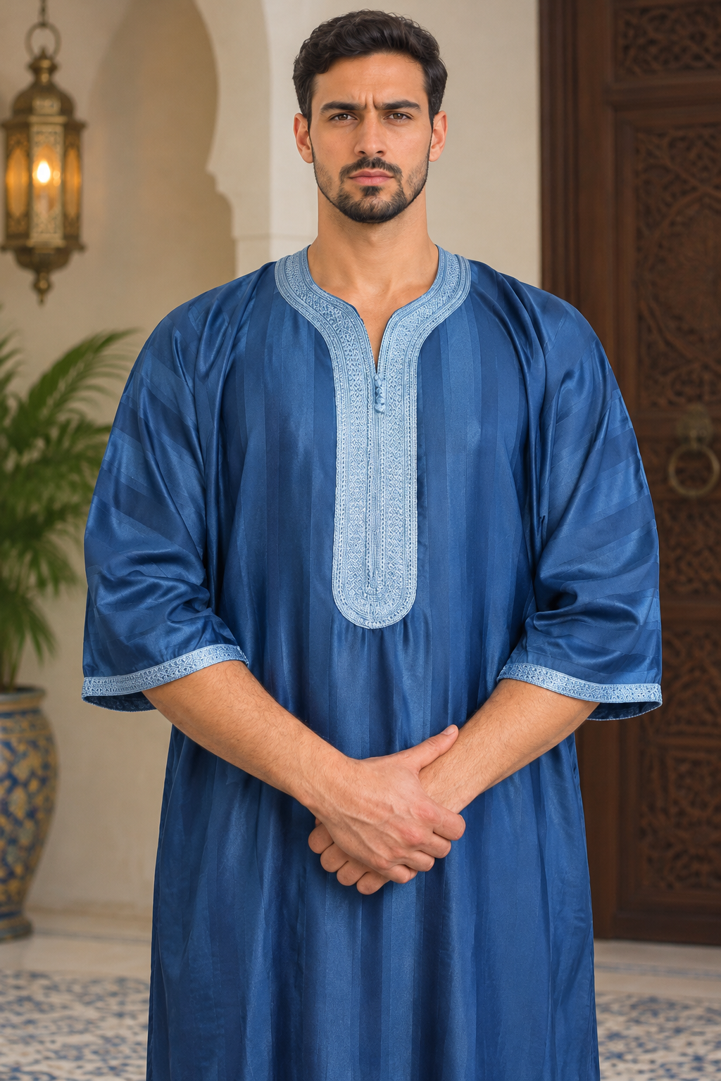 Moroccan Gandoura, Jubbah Djellaba Kaftan Eid Ramadan Kandura Kamees Men Moroccan Style