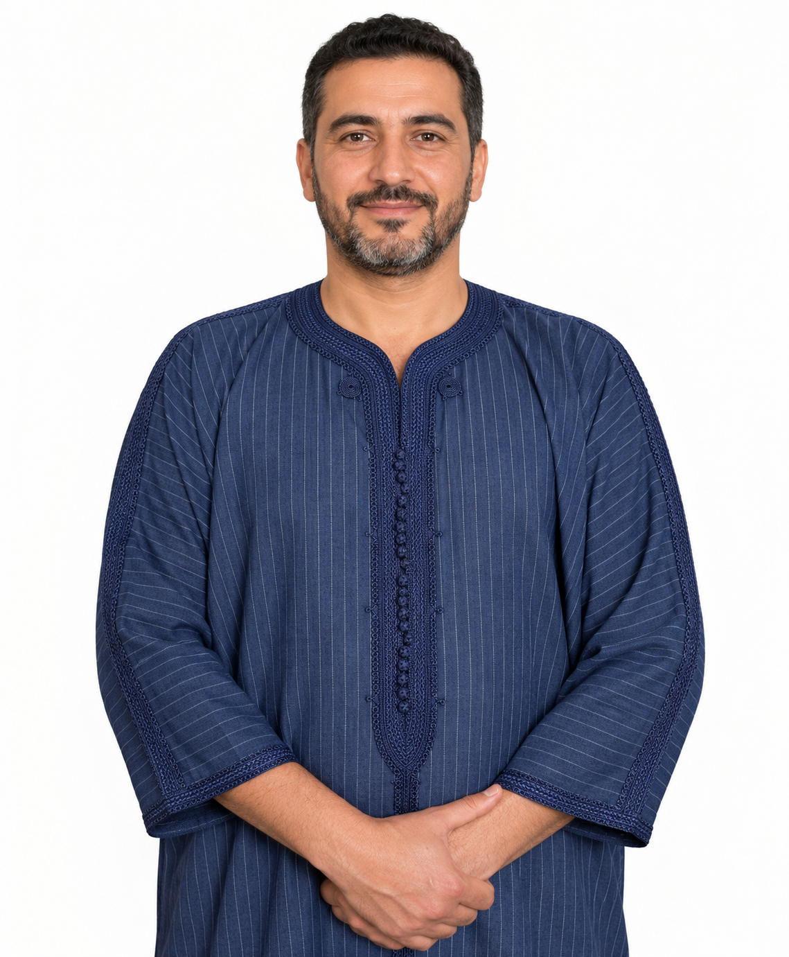 Moroccan Gandoura Kaftan Navy